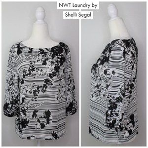 Laundry Boat Neck Half Sleeve Floral Top Size 4 S